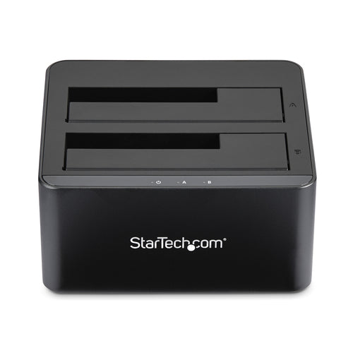 StarTech.com Dual-Bay USB 3.0 to SATA Hard Drive Docking Station, USB Hard Drive Dock, External 2.5/3.5" SATA I/II/III SSD/HDD Docking Station, Hot-Swap Hard Drive Bays, Top-Loading