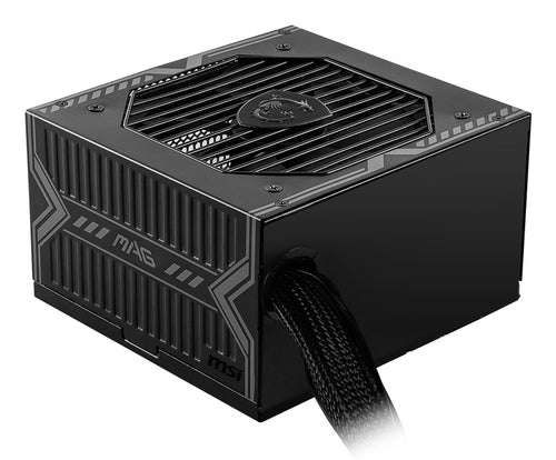 MSI MAG A650BN UK PSU '650W, 80 Plus Bronze certified, 12V Single-Rail, DC-to-DC Circuit, 120mm Fan, Non-Modular, Sleeved Cables, ATX Power Supply Unit, UK Powercord, Black'