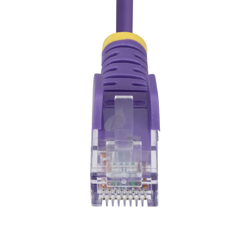 StarTech.com 10ft Purple Slim CAT6 Ethernet Cable, Snagless, 100W PoE, UTP, LSZH, 28AWG Pure Bare Copper Wire, Slim RJ45 Network Patch Cord w/Strain Reliefs, Individually Tested