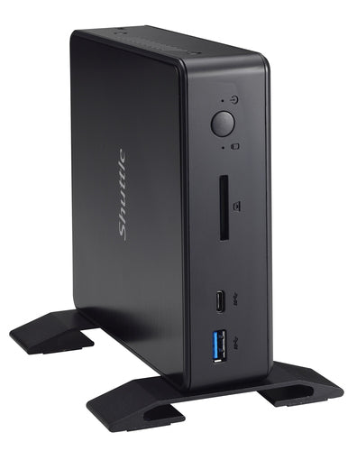 Shuttle Nano PC NC10U , Intel Celeron 4205U, 1x HDMI, 1x DP, 1x 2.5" bay, 1x M.2, 1x LAN, 1x COM, Wifi, 24/7 permanent operation, incl. VESA & Stand