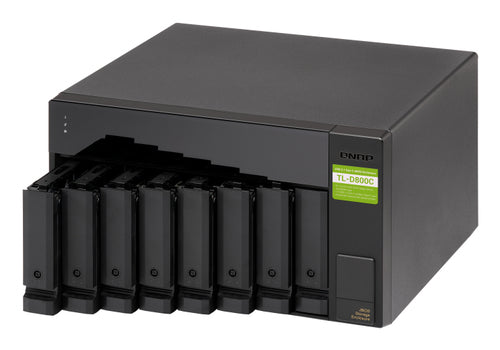 QNAP TL-D800C storage drive enclosure HDD/SSD enclosure Black, Grey 2.5/3.5"