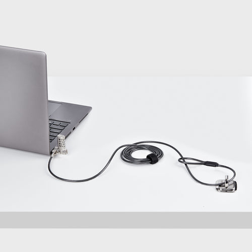 StarTech.com Universal Laptop Lock 6.6ft (2m), Security Cable For Notebook Compatible With Noble Wedge®/Nano/K-Slot; Keyless Combination Locking Cable, Anti-Theft Cut-Resistant Steel Cable