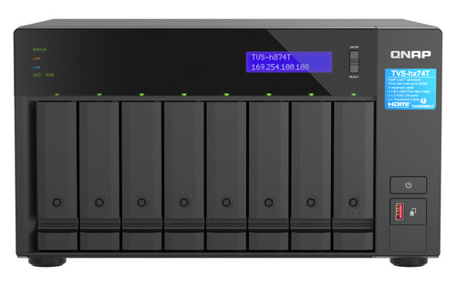 QNAP TVS-h874T NAS Tower Intel® Core™ i7 32 GB DDR4 0 TB QuTS hero Black