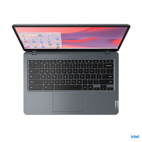 Lenovo 14e Chromebook Gen 3 Intel® N N200 35.6 cm (14") Touchscreen Full HD 8 GB LPDDR5-SDRAM 128 GB eMMC Wi-Fi 6E (802.11ax) ChromeOS US English Grey
