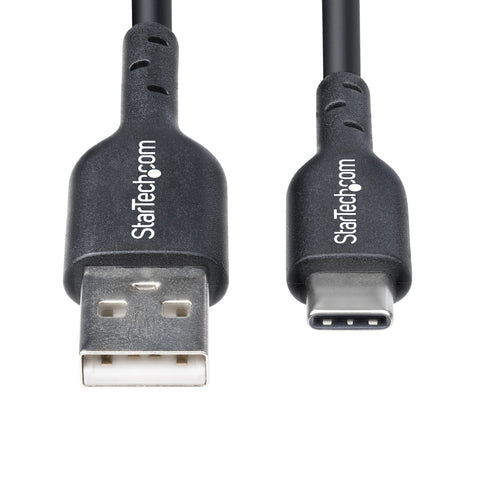 StarTech.com 1ft (30cm) USB-A to USB-C Charging Cable, Charge & Sync, 3A, USB 2.0, TPE Jacket - Black USB Charging Cord