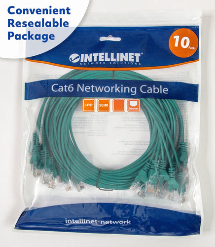 Intellinet 744249 networking cable Green 3 m Cat6 U/UTP (UTP)