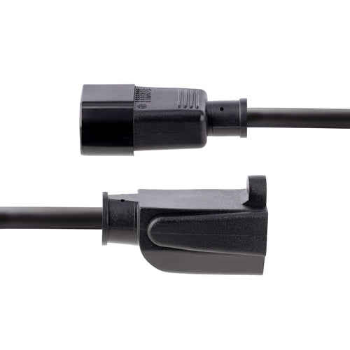 StarTech.com 1ft (30cm) Power Extension Cord, IEC 320 C14 to NEMA 5-15R, 10A 125V, 18AWG, 10 Pack, Black Computer Power Extension Cord, AC Outlet Extension Cable for Power Supplies/ PDUs / Network Equipment, UL Listed