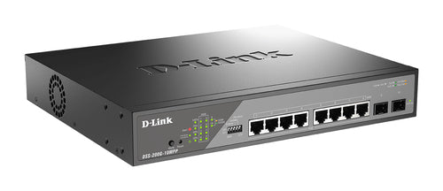D-Link DSS-200G-10MPP network switch Managed L2 Gigabit Ethernet (10/100/1000) Power over Ethernet (PoE) 1U Black, Grey