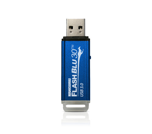 iStorage Kanguru FlashBlu30 SuperSpeed USB3.0 64GB |Secure Flash Drive| Physical Write Protect Switch | Windows “Ready Boost” compatible
