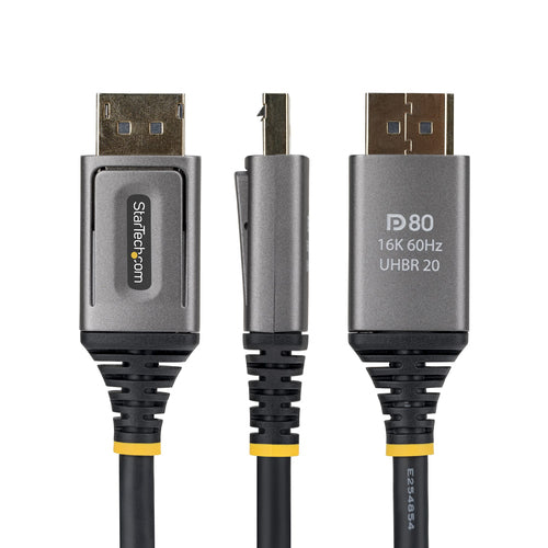 StarTech.com 6ft DisplayPort 2.1 Cable, VESA Certified DP80 DisplayPort Cable, Uncompressed 10K/8K 60Hz, 16K 60Hz/8K 240Hz w/DSC 1.2a, DP 2.1 Monitor Cord