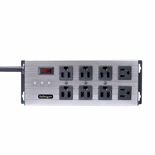 StarTech.com 8-Outlet Industrial Power Strip 125V/15A, EMI/RFI Isolation, Surge Protection, Mountable PDU, 12ft/3.6m Power Cord, NEMA 5-15P/R, UL Listed