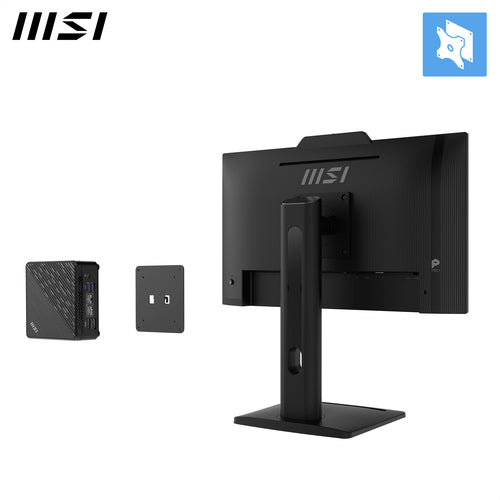 MSI Pro MP242PMG 23.8 Inch Monitor, FHD (1920 x 1080), 120Hz, IPS, 1ms, 1x HDMI 1.4b, 1x DP 1.2a, 1x D-Sub(VGA), 2xUSB 5Gbps Type-A, 1x USB 5Gbps Type-B, Built-in Speakers, Webcam, Anti-Glare, Anti-Flicker, Less Blue light, TÜV Certified, VESA,