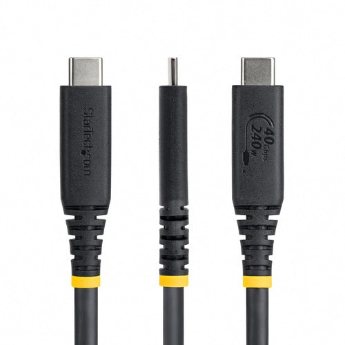 StarTech.com 3ft (91cm) USB4 Cable, 40Gbps, USB-IF Certified USB-C Cable, 240W PD, 8K 60Hz/4K 240Hz DP2.1 DP40, TPE Jacket, Thunderbolt 4 Compatible - Black USB-C Cord