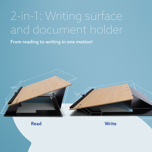 R-Go Tools Document holder R-Go Read2Write, suitable for reading and writing, ergonomic, with soft foam wrist rest, oak wood