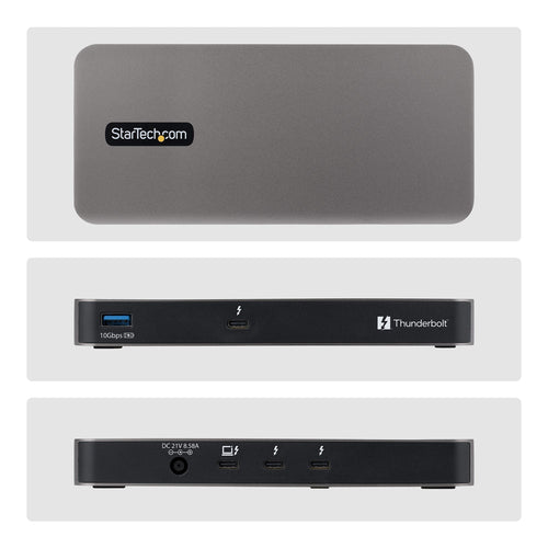 StarTech.com 4-Port Thunderbolt 5 Hub with Thunderbolt Share KVM, 80/120Gbps, 8K Multi-Display, 140W PD, USB-A 10Gbps, TB4 & USB4, MacBook M4 Pro M4 Max M5