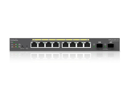 EnGenius Switch 8-port GbE PoE.af/at(+) 130W, 2xSFP Desktop wall-mountable