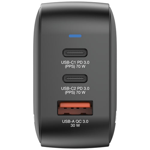 Verbatim Mini GaN Charger 70W 3 Port US plug with EU and UK adaptors