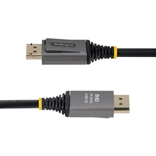 StarTech.com 2m DisplayPort 2.1 Cable, VESA Certified DP80 DisplayPort Cable, Uncompressed 10K/8K 60Hz, 16K 60Hz/8K 240Hz w/DSC 1.2a, DP 2.1 Monitor Cord
