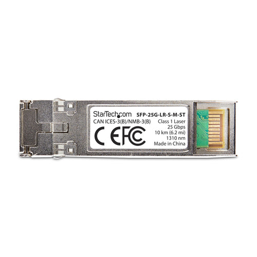 StarTech.com MSA-Compliant SFP-25G-LR-S SFP28 Module, 25Gbps Single Mode Fiber (SMF), 10km (6.2mi), LC Connector, 1310nm, MSA 25 Gigabit Optical Transceiver