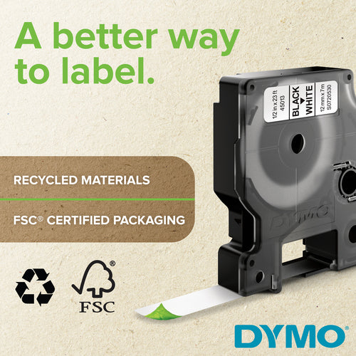 DYMO Authentic D1 Labels | Black Print on White | 24mm x 7m | Self-Adhesive Labels for LabelManager Label Printers