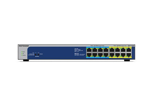 NETGEAR GS516UP Unmanaged Gigabit Ethernet (10/100/1000) Power over Ethernet (PoE) Grey