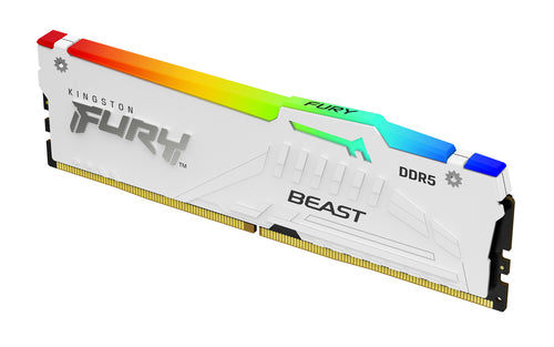 Kingston Technology FURY Beast 64GB 5200MT/s DDR5 CL40 DIMM (Kit of 4) White RGB XMP