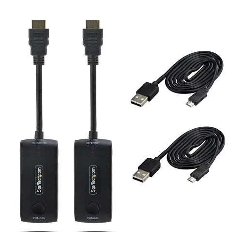 StarTech.com Wireless HDMI Extender for Meeting Rooms and Huddle Spaces, 4K 60Hz, 65ft Range, USB Powered, Plug-and-Play Transmitter and Receiver Kit