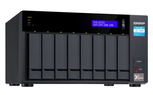 QNAP TVS-872X NAS Tower Intel® Core™ i3 i3-8100T 8 GB DDR4 0 TB QNAP Turbo System Anthracite