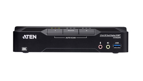 ATEN 2-Port USB 3.0 8K DisplayPort Dual-Display KVMP™ Switch (Cables included)