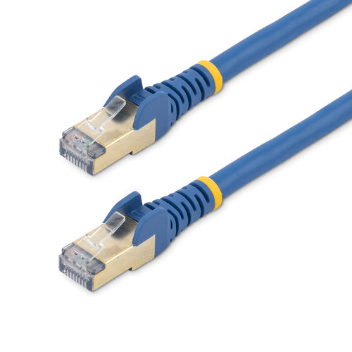 StarTech.com 9ft CAT6a Ethernet Cable - 10 Gigabit Shielded Snagless RJ45 100W PoE Patch Cord - 10GbE STP Network Cable w/Strain Relief - Blue Individually Tested/Wiring is UL Certified/TIA