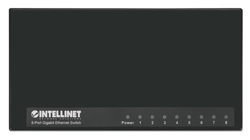 Intellinet 8-Port Gigabit Ethernet Switch, Desktop Size, Plastic, IEEE 802.3az (Energy Efficient Ethernet), Black