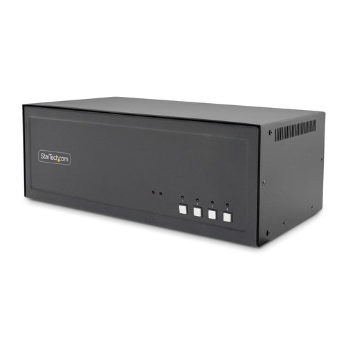 StarTech.com Secure 4-Port Quad-Monitor KVM Switch, DisplayPort, 4K 30Hz, NIAP 4.0 Desktop KVM, Metal Housing, CAC Port, Made in the USA