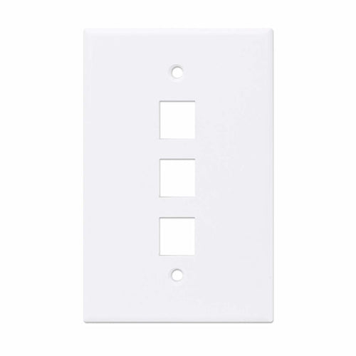 Intellinet 3-Outlet Oversized Keystone Wall Plate, White
