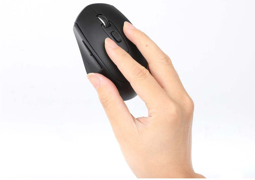 Manhattan MW6020 Wireless Mouse, Black, Adjustable 800/1200/1600dpi via top-mount push-button control, 2.4Ghz (effective range up to 10m), USB, Optical, Ambidextrous, Six Button with Scroll Wheel, USB-A nano receiver, AA battery (included)