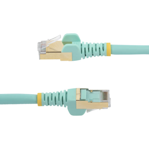 StarTech.com 6ft CAT6a Ethernet Cable - 10 Gigabit Shielded Snagless RJ45 100W PoE Patch Cord - 10GbE STP Network Cable w/Strain Relief - Aqua Individually Tested/Wiring is UL Certified/TIA