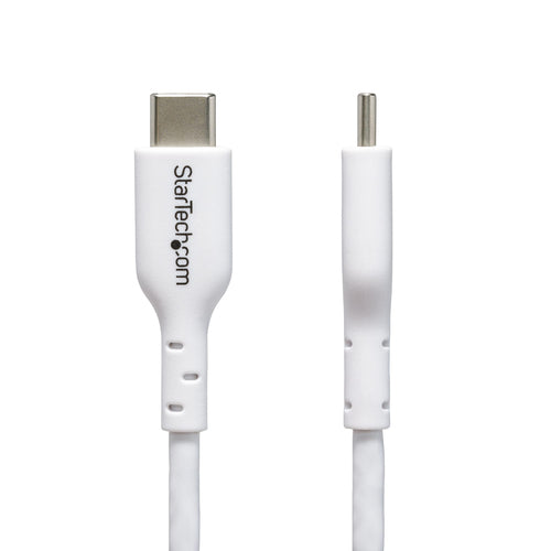 StarTech.com 3ft (0.9m) White USB-C Charging Cable, USB C Cable, USB 2.0 Type-C Laptop Charger Cord, 60W 3A Power Delivery, TPE Jacket, USB-C Data Transfer Cable, M/M