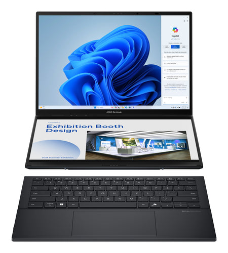 ASUS Zenbook Duo UX8406CA-PS99T Intel Core Ultra 9 285H Hybrid (2-in-1) 35.6 cm (14") Touchscreen 3K 32 GB LPDDR5x-SDRAM 1 TB SSD Wi-Fi 7 (802.11be) Windows 11 Home Grey