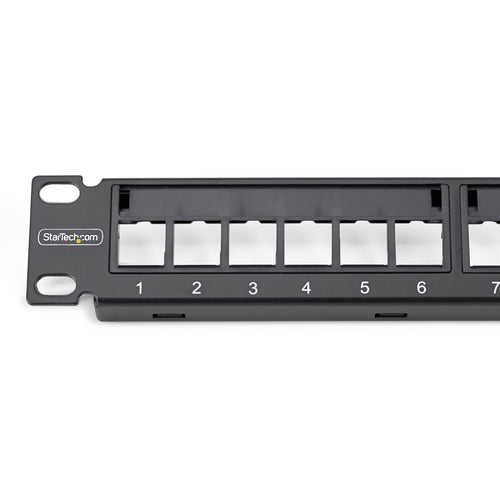 StarTech.com 24 Port 1U Blank Keystone Patch Panel, Rackmount Cat6 Patch Panel for RJ45 UTP Ethernet Network Jacks
