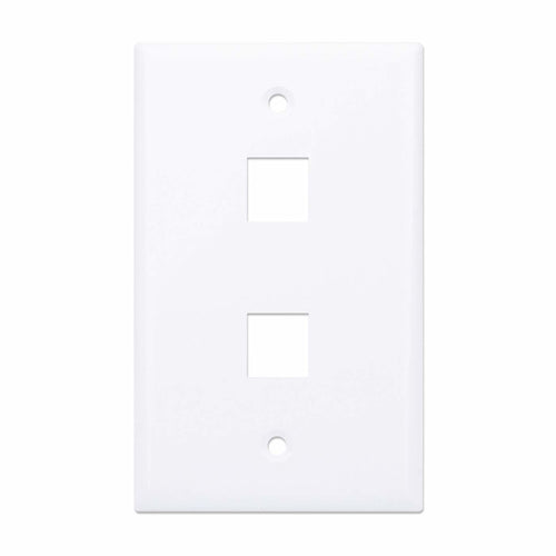 Intellinet 2-Outlet Keystone Wall Plate, White
