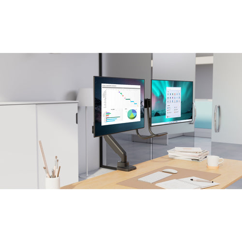 Kensington SmartFit Dual Monitor Arm with Crossbar and Handle