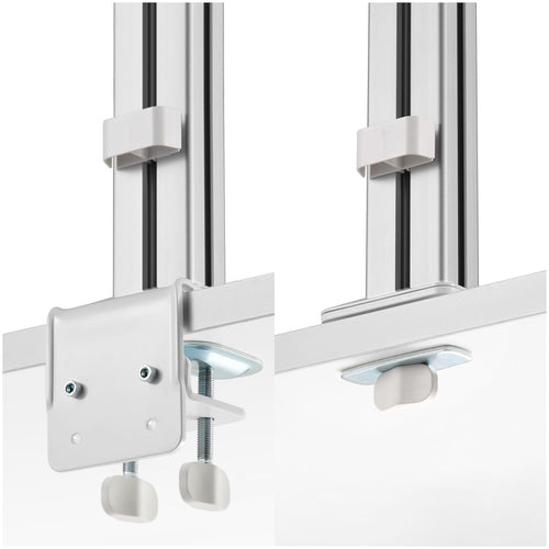 StarTech.com Six-Monitor Desk Mount with Crossbar, Up To 32-inch Computer Screens, Max 17.6lb (8kg) each, Dual Column, C-clamp/Grommet, Height Adjustable