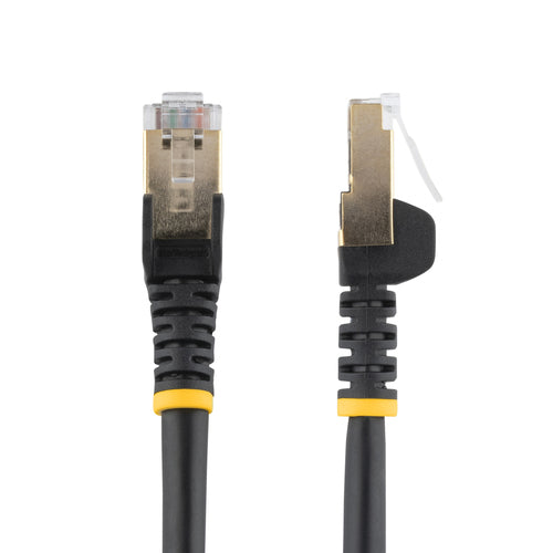 StarTech.com 3ft CAT6a Ethernet Cable - 10 Gigabit Shielded Snagless RJ45 100W PoE Patch Cord - 10GbE STP Network Cable w/Strain Relief - Black Individually Tested/Wiring is UL Certified/TIA