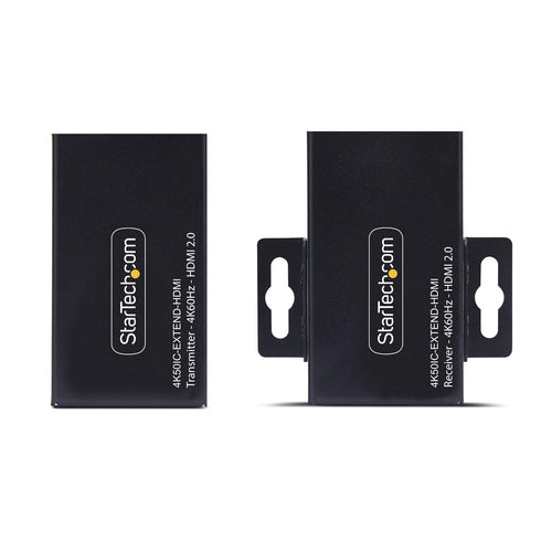 StarTech.com HDMI Extender Over CAT5e/CAT6, 4K 60Hz, Up to 200ft (60m), Transmitter and Receiver Kit, Power Over Cable, Compact Form Factor