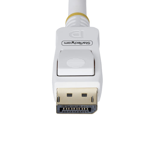 StarTech.com 10ft (3m) White VESA Certified DisplayPort 1.2 Cable, 4K 60Hz, 21.6Gbps, Latching DP Connectors, DP 1.2 DisplayPort Cable, DP Monitor Cord, M/M