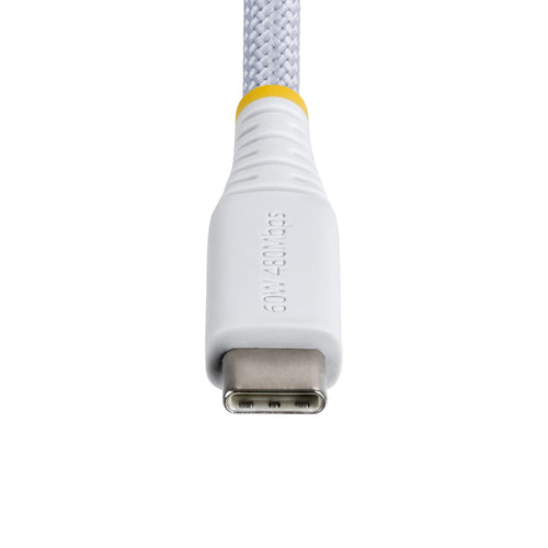 StarTech.com 3ft (91cm) White USB-C Charging Cable, 60W (3A) PD, Dual-Layer Braided Nylon/TPE Jacket, Rugged USB C Charging Cord, USB 2.0 Laptop Charger Cable