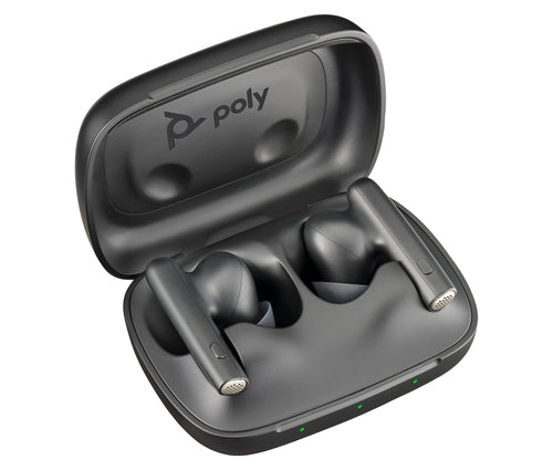HP Poly Poly Voyager Free 60 UC Black Earbuds +BT700 USB-C Adapter +Basic Charge Case
