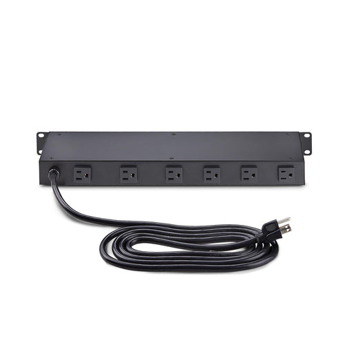 StarTech.com 8-Outlet Horizontal Rack Mount Metered PDU, 1U Server Power Strip w/Surge Protector, 125V/15A, 8ft (2.4m) Power Cable, Power Distribution Unit, TAA