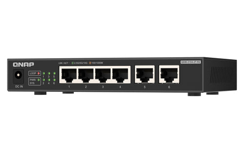 QNAP QSW-2104-2T-R2 network switch Unmanaged 10G Ethernet (100/1000/10000) Desktop Black