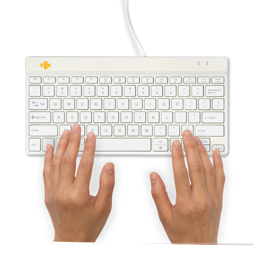 R-Go Tools Ergonomic keyboard R-Go Compact Break, compact keyboard with break software, QWERTY (US), wired, white