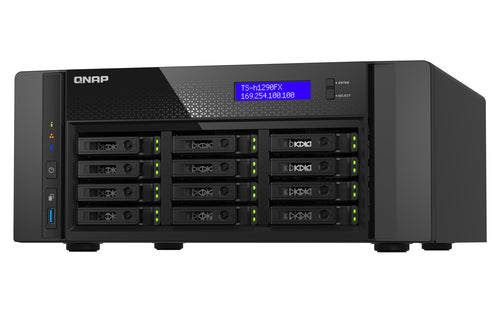 QNAP TS-h1290FX NAS Tower EPYC 7232P 64 GB DDR4 0 TB QuTS hero Black